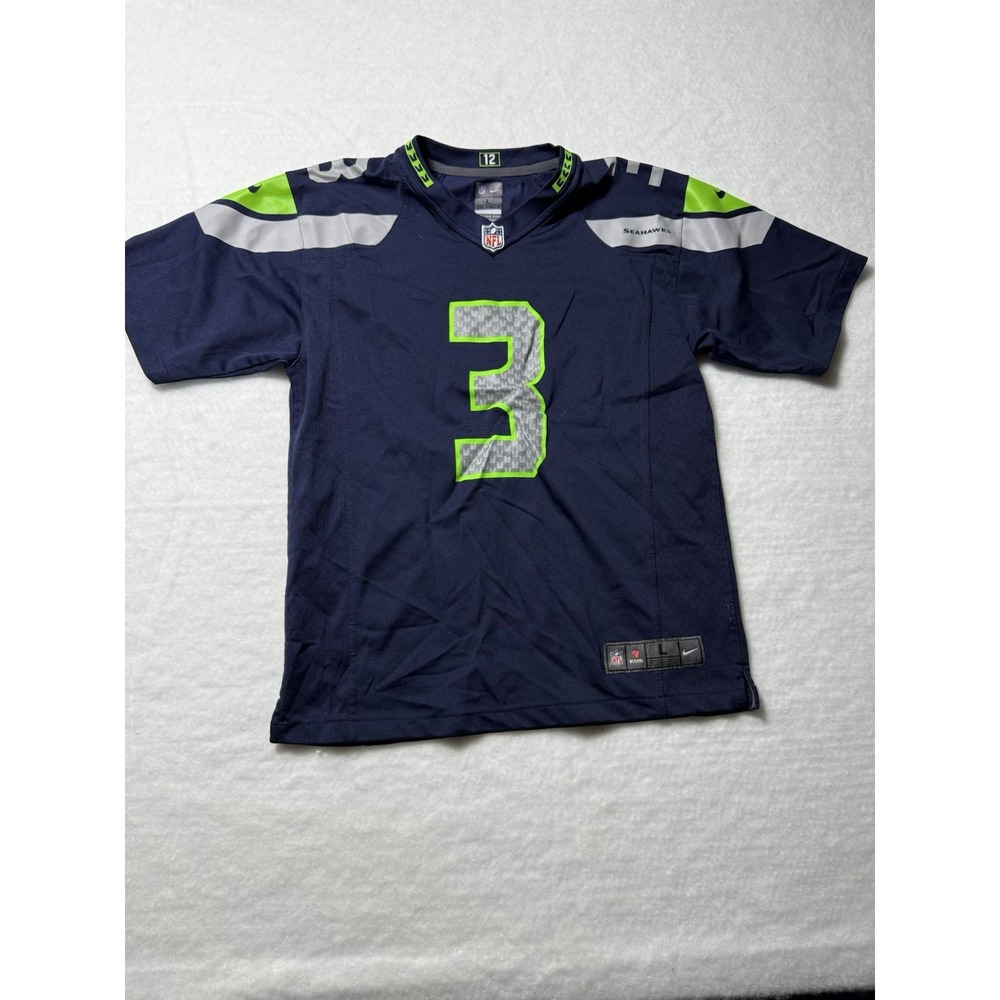 Seattle Seahawks Nike NFL Football Russell Wilson #3 Jersey Size Youth‎ L 14-16